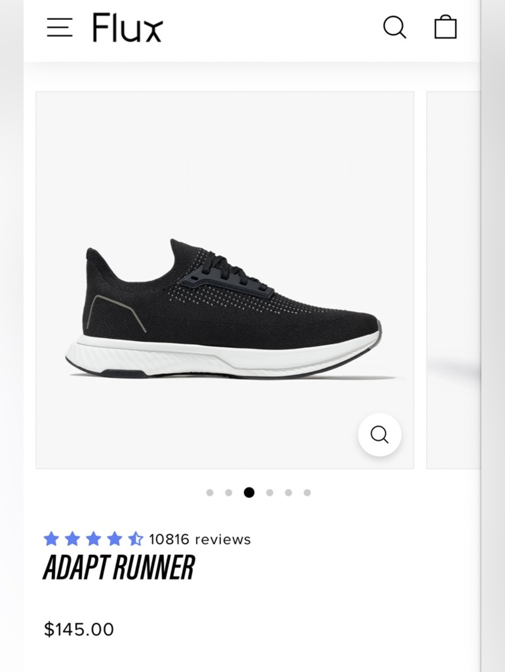 Flux Adapt Runner Womens Size 8 New In Box Black/White